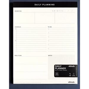 Altitude 8.5"x11" Notepad Vertical Black and White Daily Planner 60 Pages s34